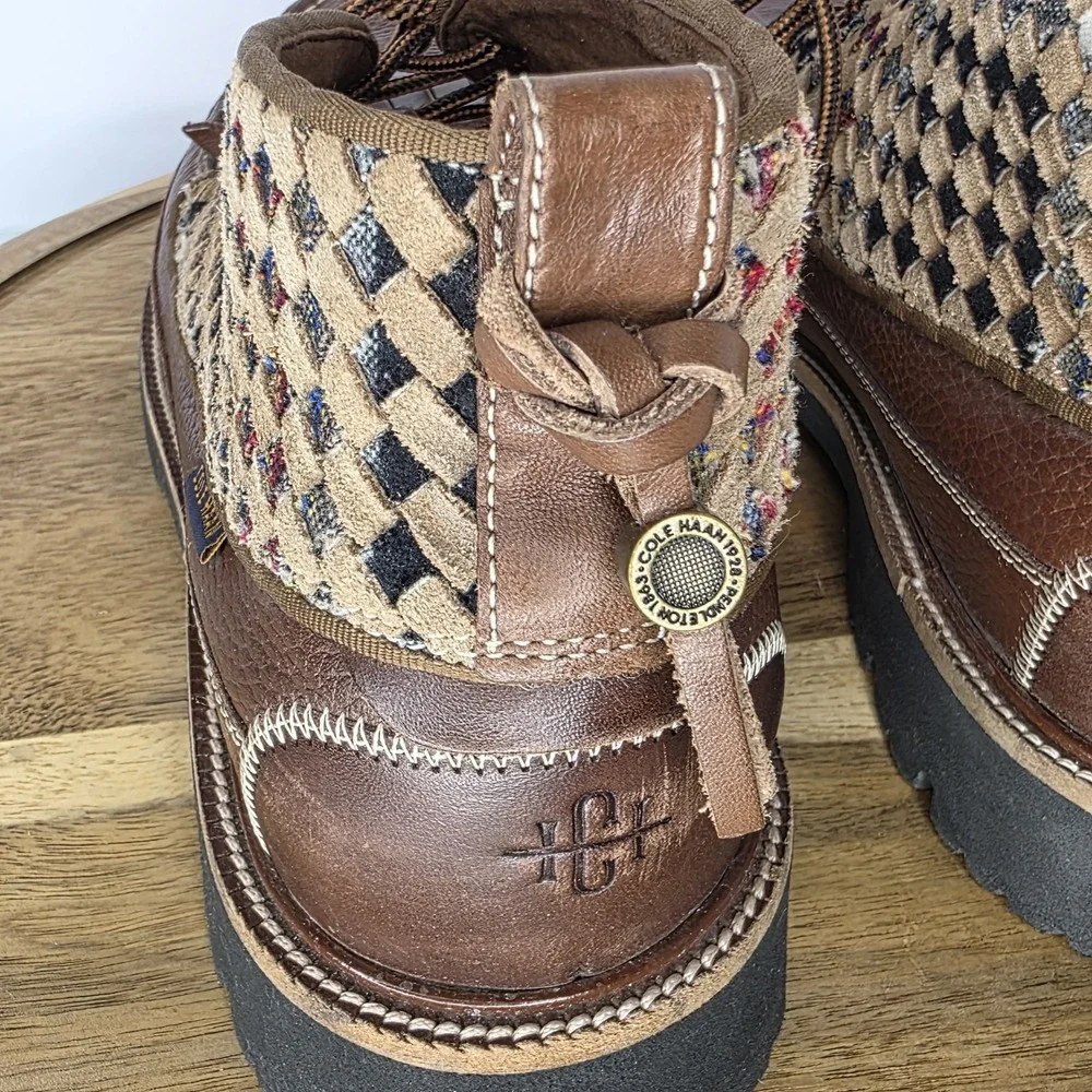 Cole Haan‎ x Pendleton Woven Leather Chukka Boots Kiltie Tassel Lug Sole Men 8.5